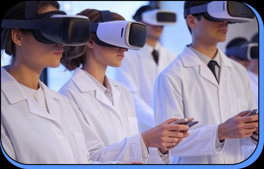 Image depicting scientists with VR googles